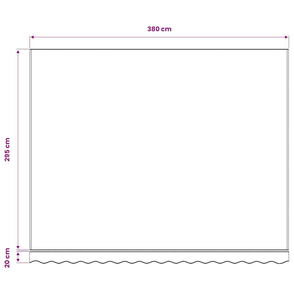 Tessuto di Ricambio per Tenda da Sole Antracite e Bianco 400x300 cm Poliestere