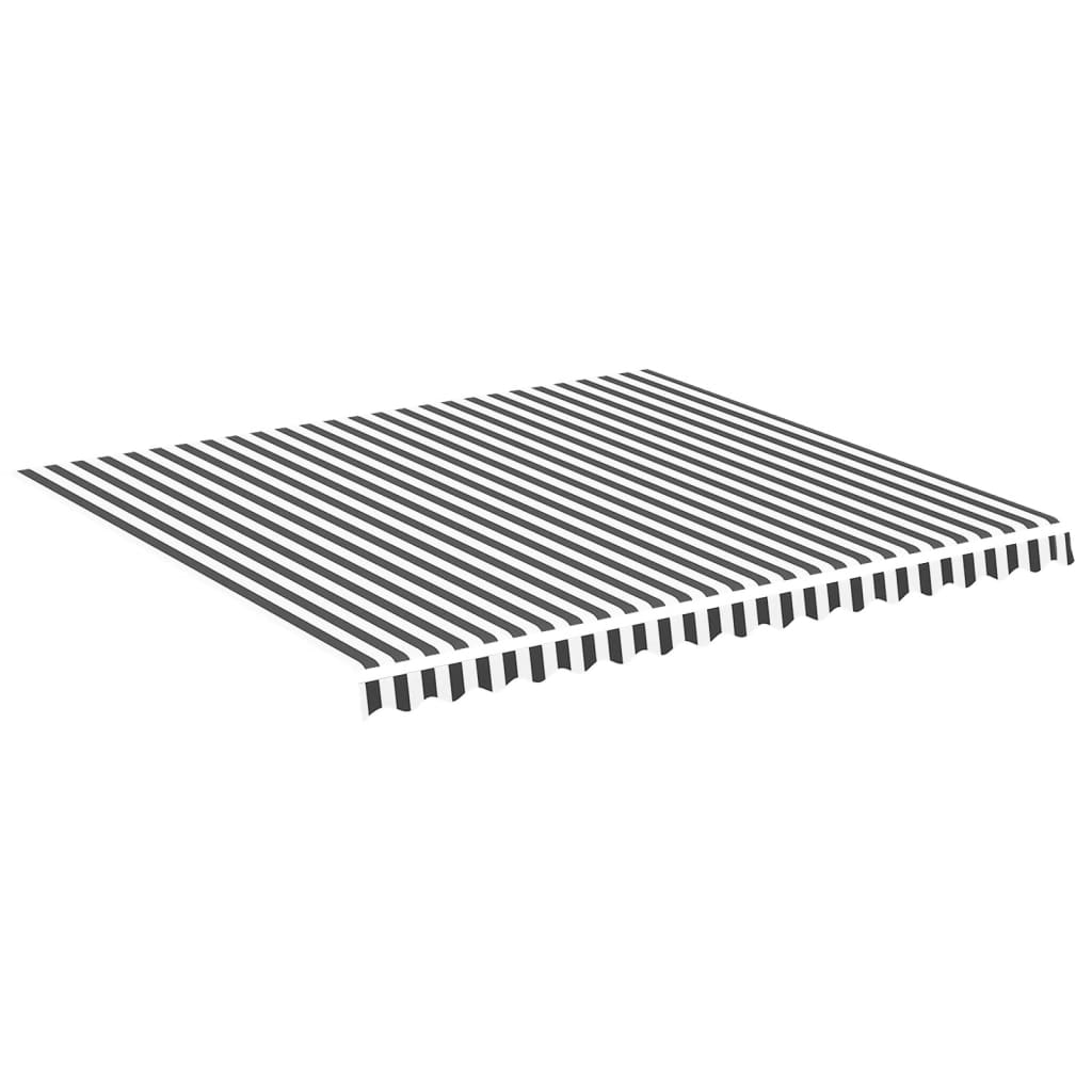 Tessuto di Ricambio per Tenda da Sole Antracite e Bianco 400x350 cm Poliestere