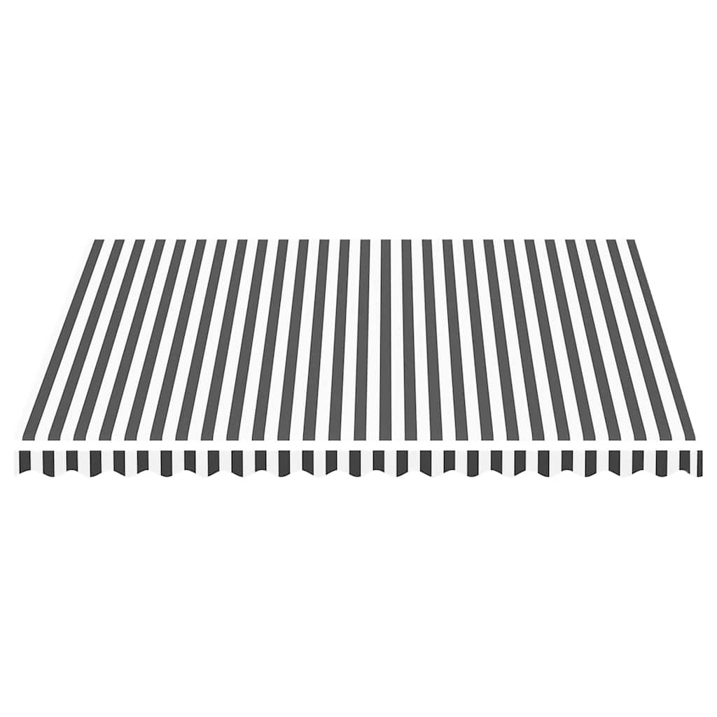 Tessuto di Ricambio per Tenda da Sole Antracite e Bianco 400x350 cm Poliestere