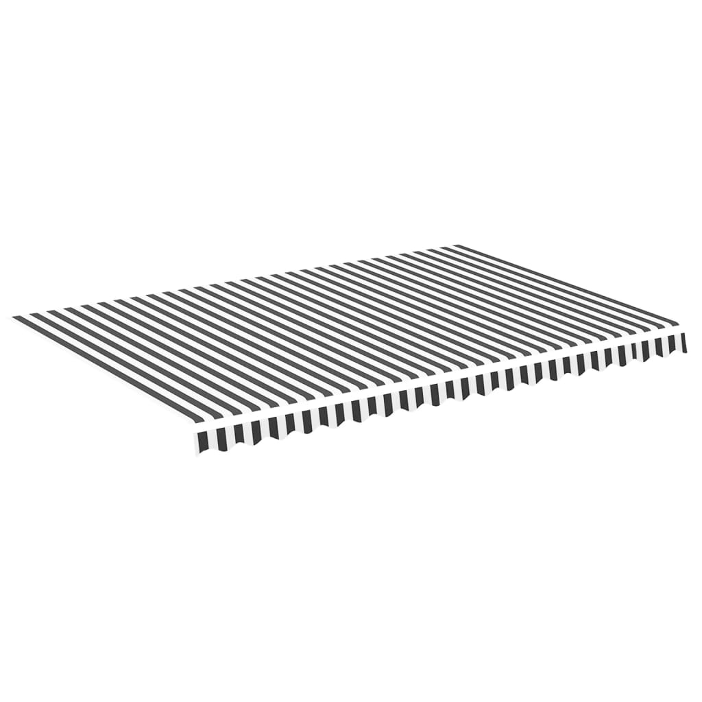 Tessuto di Ricambio per Tenda da Sole Antracite e Bianco 450x300 cm Poliestere
