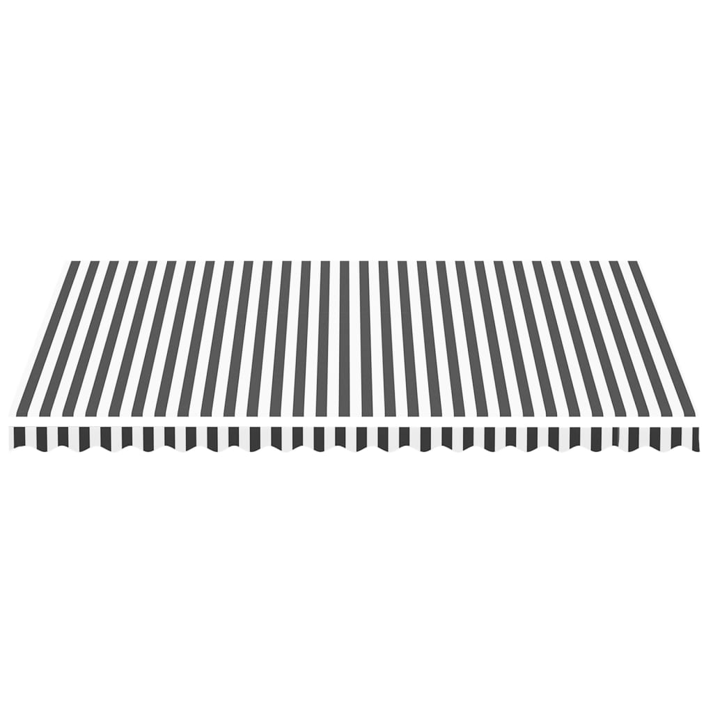 Tessuto di Ricambio per Tenda da Sole Antracite e Bianco 450x300 cm Poliestere