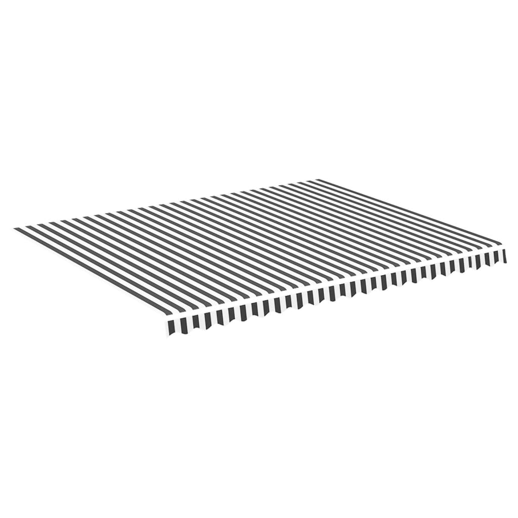 Tessuto di Ricambio per Tenda da Sole Antracite e Bianco 450x350 cm Poliestere