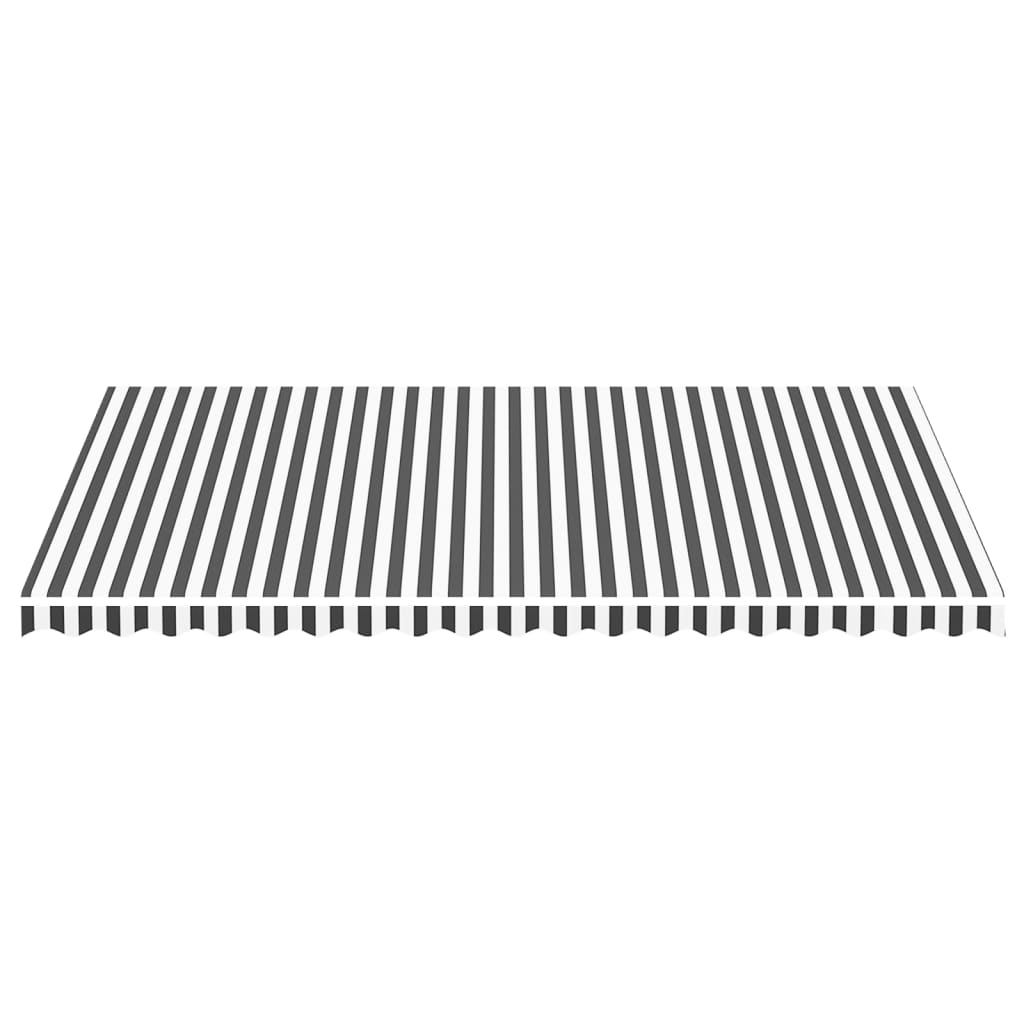 Tessuto di Ricambio per Tenda da Sole Antracite e Bianco 500x300 cm Poliestere