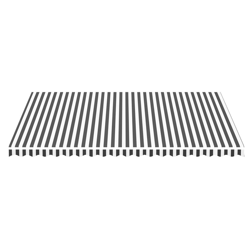 Tessuto di Ricambio per Tenda da Sole Antracite e Bianco 500x350 cm Poliestere