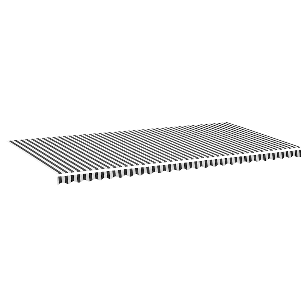 Tessuto di Ricambio per Tenda da Sole Antracite e Bianco 600x300 cm Poliestere