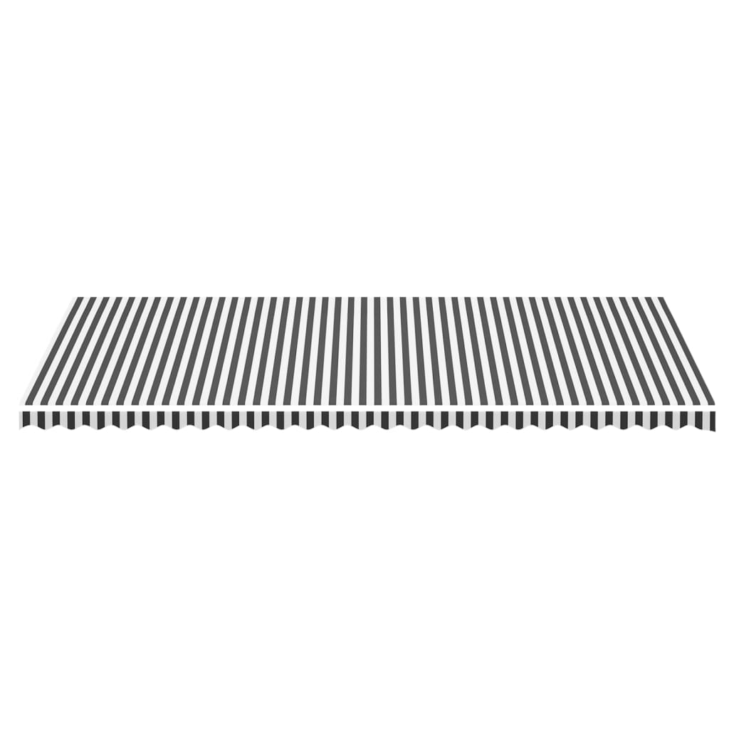 Tessuto di Ricambio per Tenda da Sole Antracite e Bianco 600x300 cm Poliestere