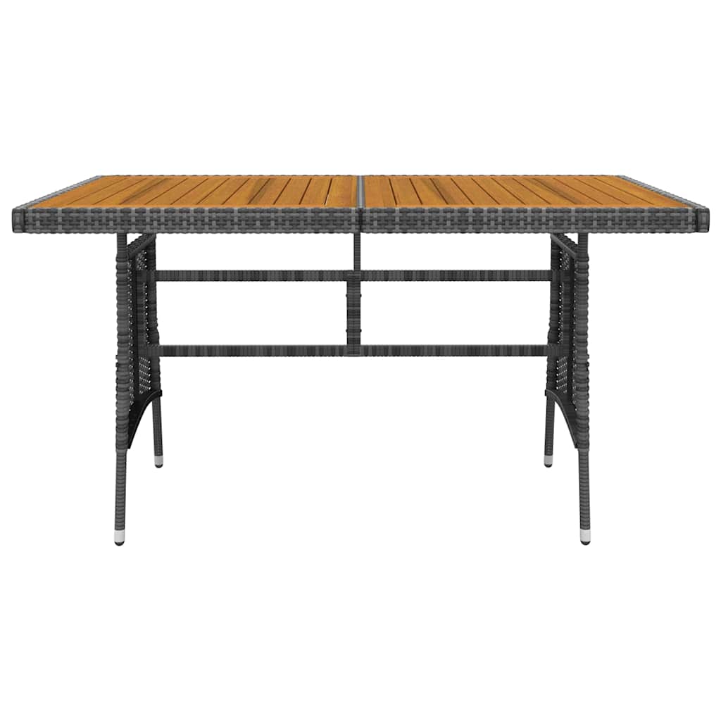 Set da Pranzo per Esterni 5 pz in Polyrattan Grigio
