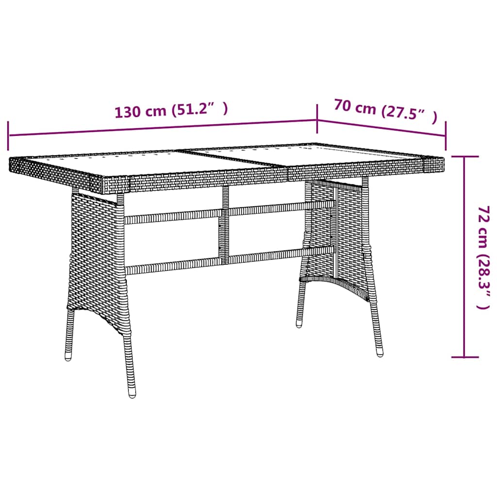 Set da Pranzo per Esterni 5 pz in Polyrattan Grigio