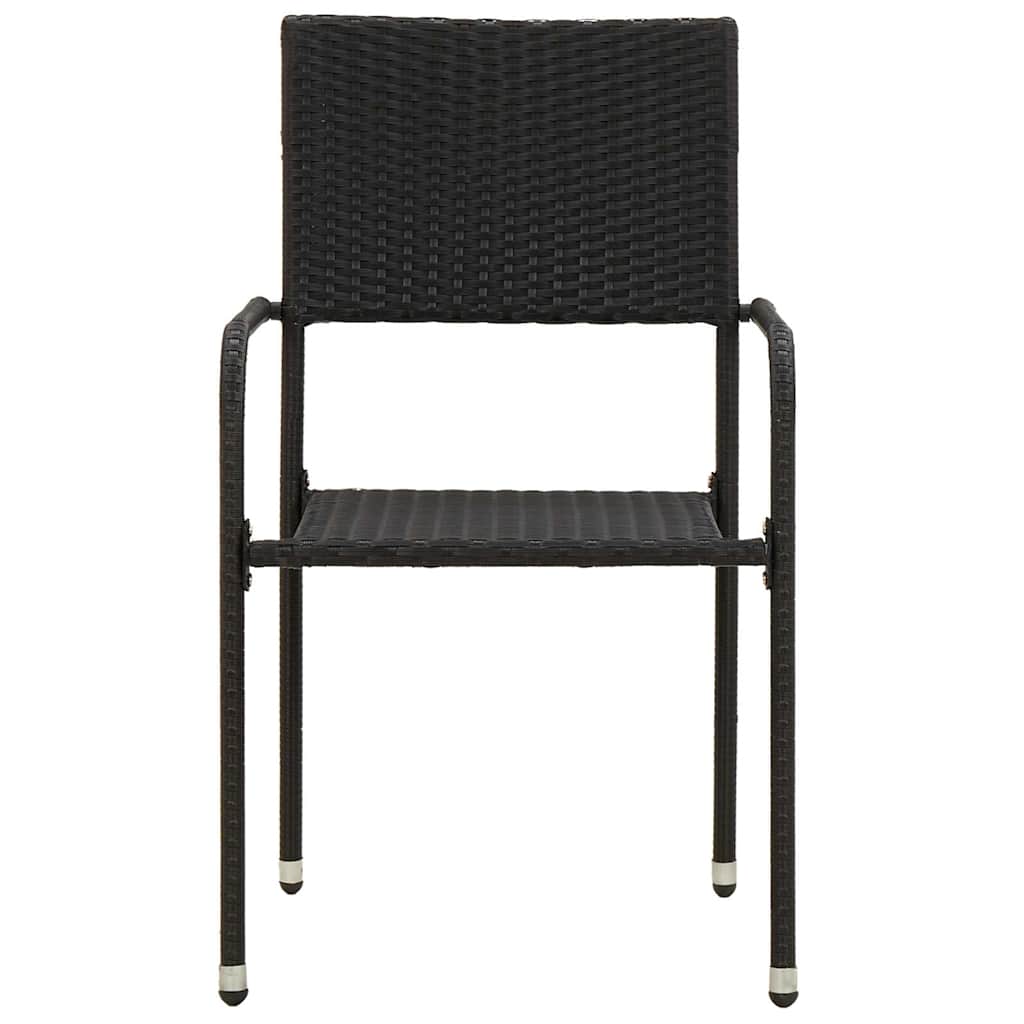 Set da Pranzo per Esterni 9 pz in Polyrattan Nero