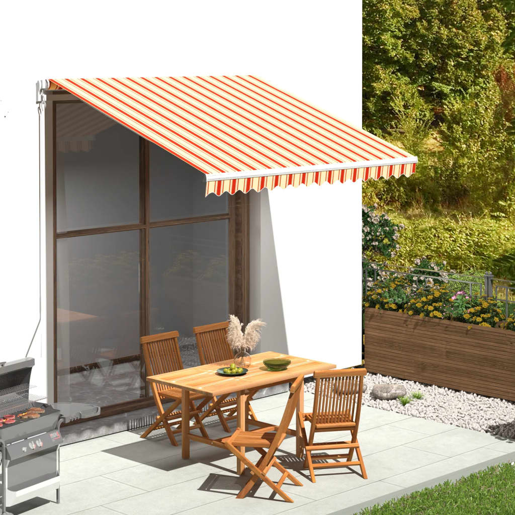 Tessuto di Ricambio per Tenda da Sole Giallo e Arancione 300x250 cm Poliestere