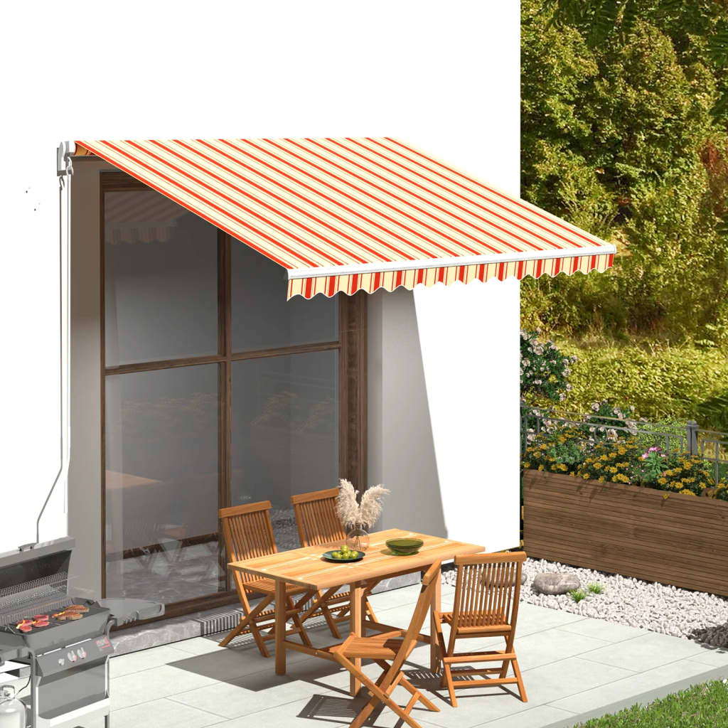 Tessuto di Ricambio per Tenda da Sole Giallo e Arancione 350x250 cm Poliestere