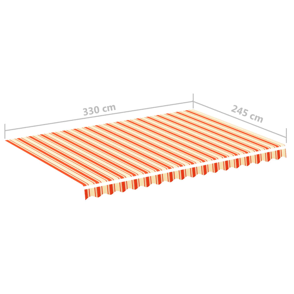 Tessuto di Ricambio per Tenda da Sole Giallo e Arancione 350x250 cm Poliestere