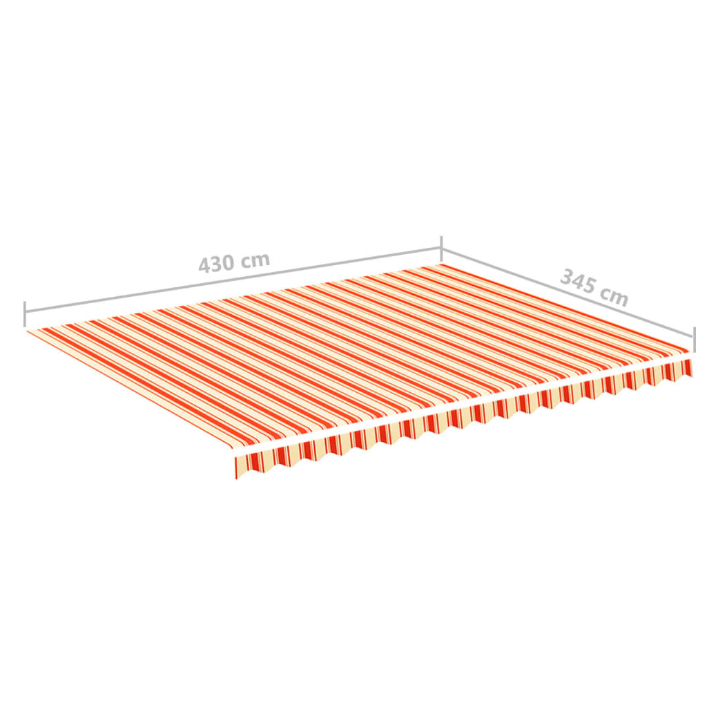 Tessuto di Ricambio per Tenda da Sole Giallo e Arancione 4,5x3,5 m Poliestere