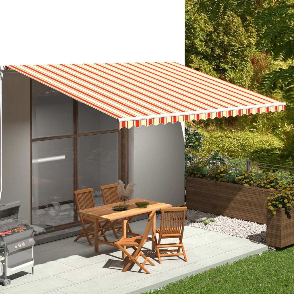 Tessuto di Ricambio per Tenda da Sole Giallo e Arancione 500x350 cm Poliestere