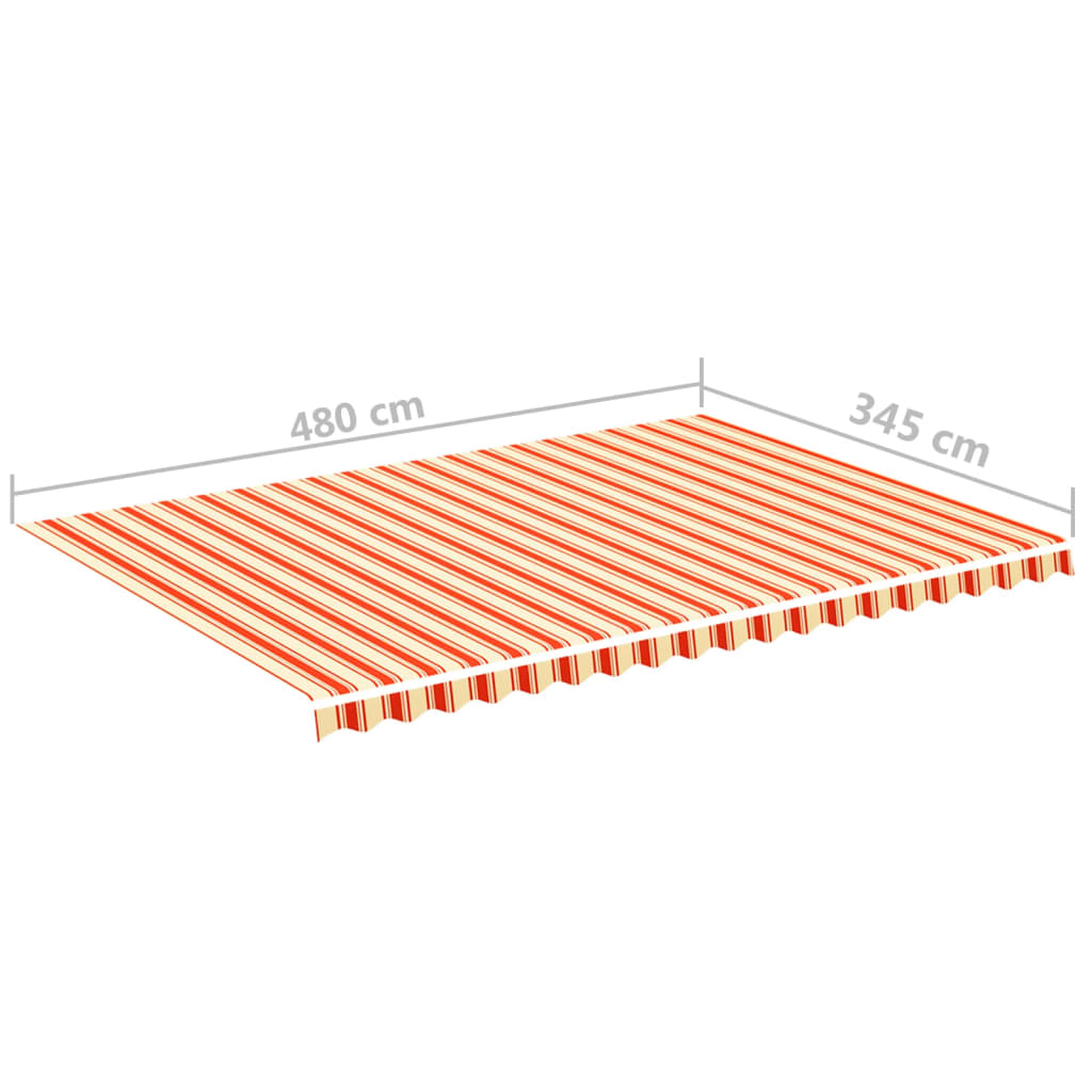 Tessuto di Ricambio per Tenda da Sole Giallo e Arancione 500x350 cm Poliestere