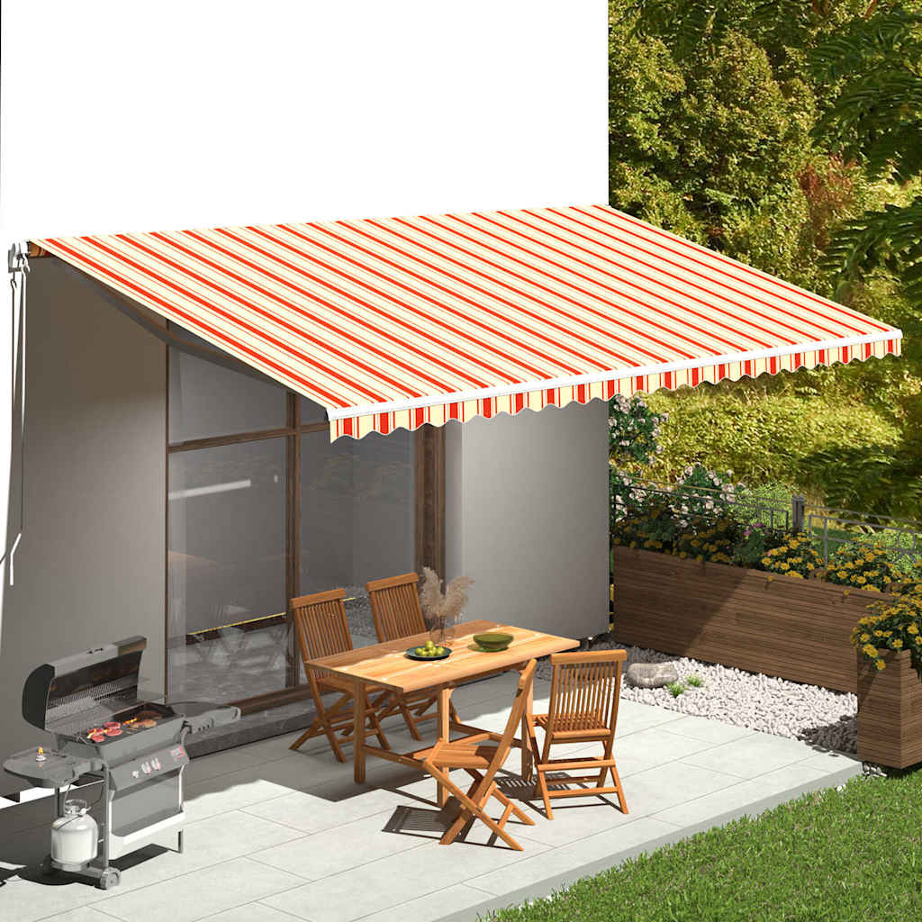 Tessuto di Ricambio per Tenda da Sole Giallo e Arancione 600x350 cm Poliestere