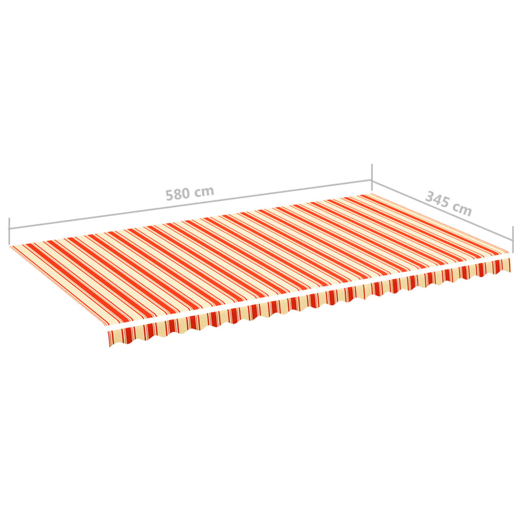 Tessuto di Ricambio per Tenda da Sole Giallo e Arancione 600x350 cm Poliestere