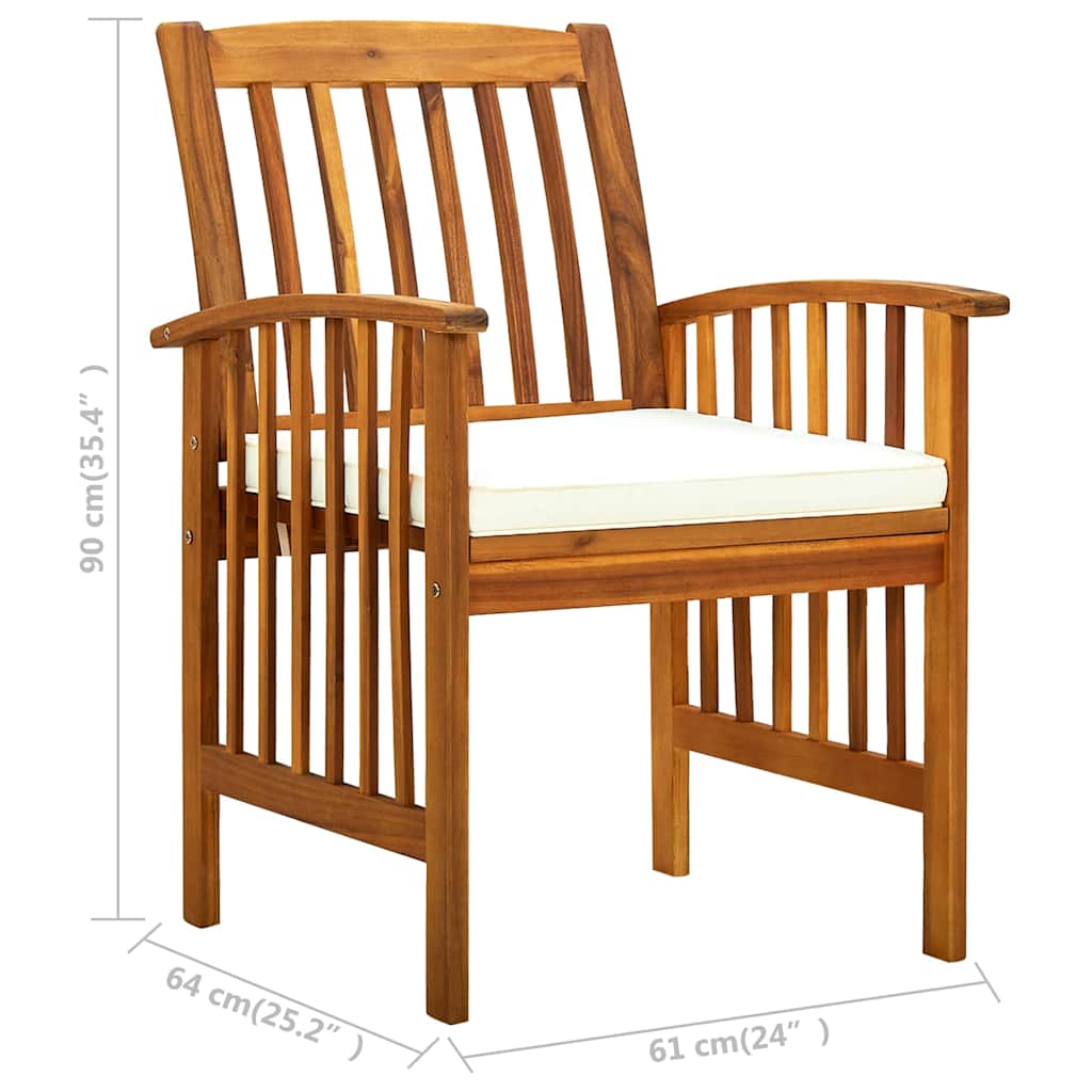 Set di 6 sedie da giardino con Cuscini Legno Massello di Acacia