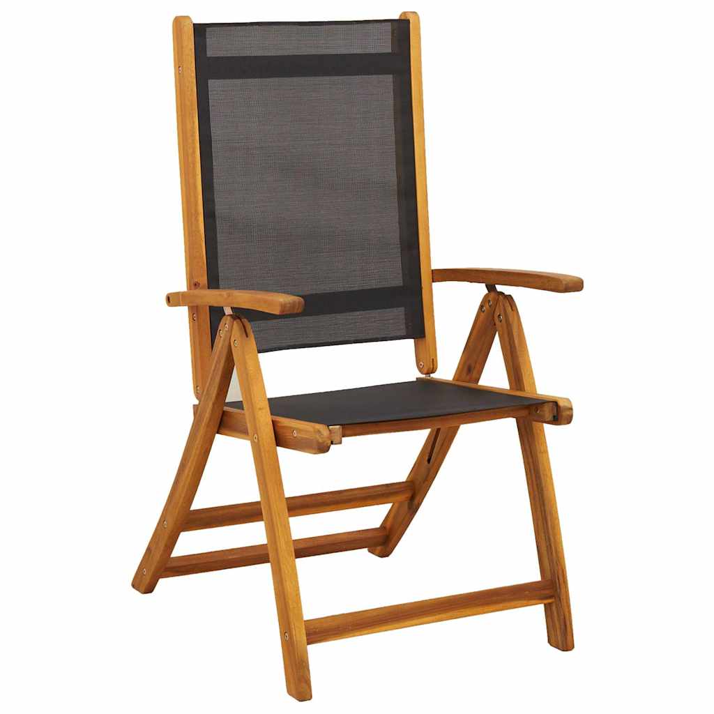 Sedie Pieghevoli 6pz Legno Massello Acacia e Textilene