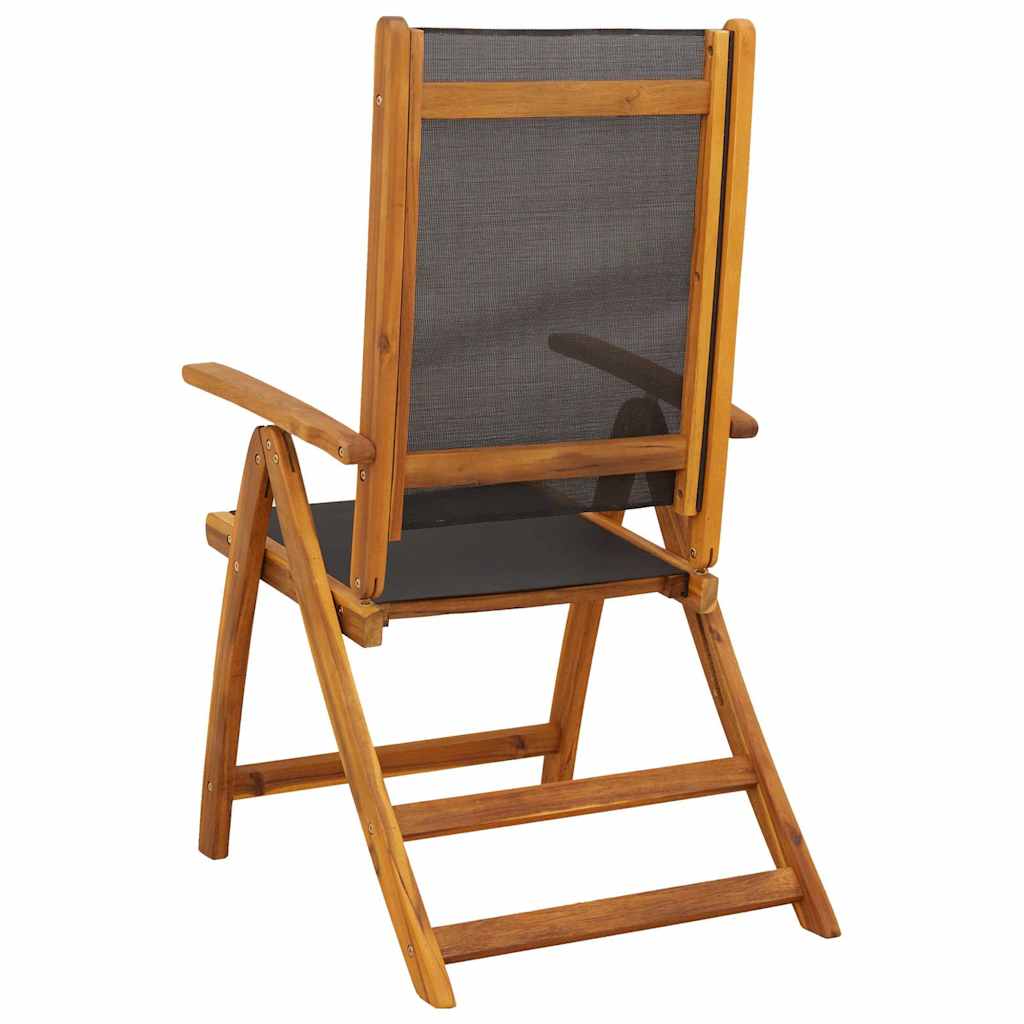 Sedie Pieghevoli 6pz Legno Massello Acacia e Textilene