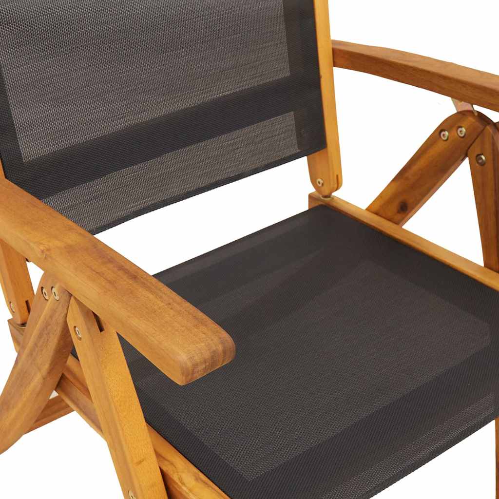 Sedie Pieghevoli 6pz Legno Massello Acacia e Textilene