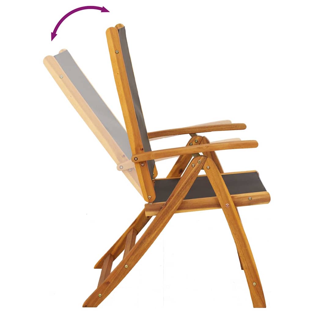Sedie Pieghevoli 6pz Legno Massello Acacia e Textilene