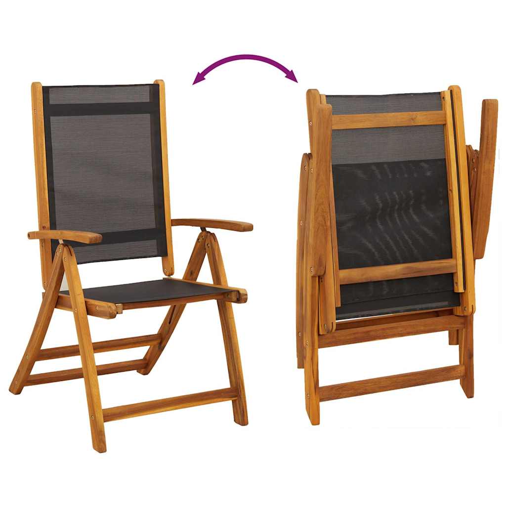 Sedie Pieghevoli 6pz Legno Massello Acacia e Textilene