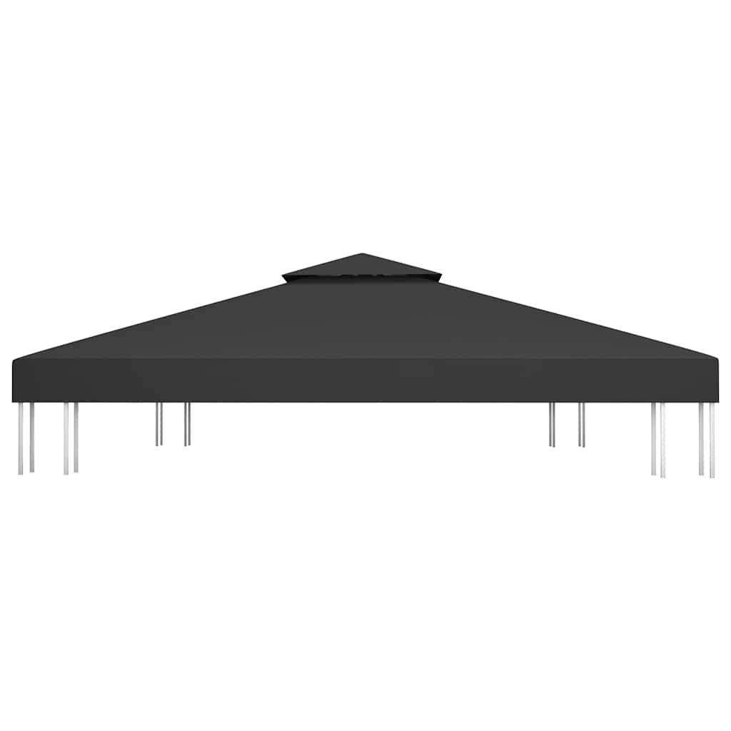 Copertura Superiore per Gazebo a 2 Strati 310 g/m² 4x3 m Nera