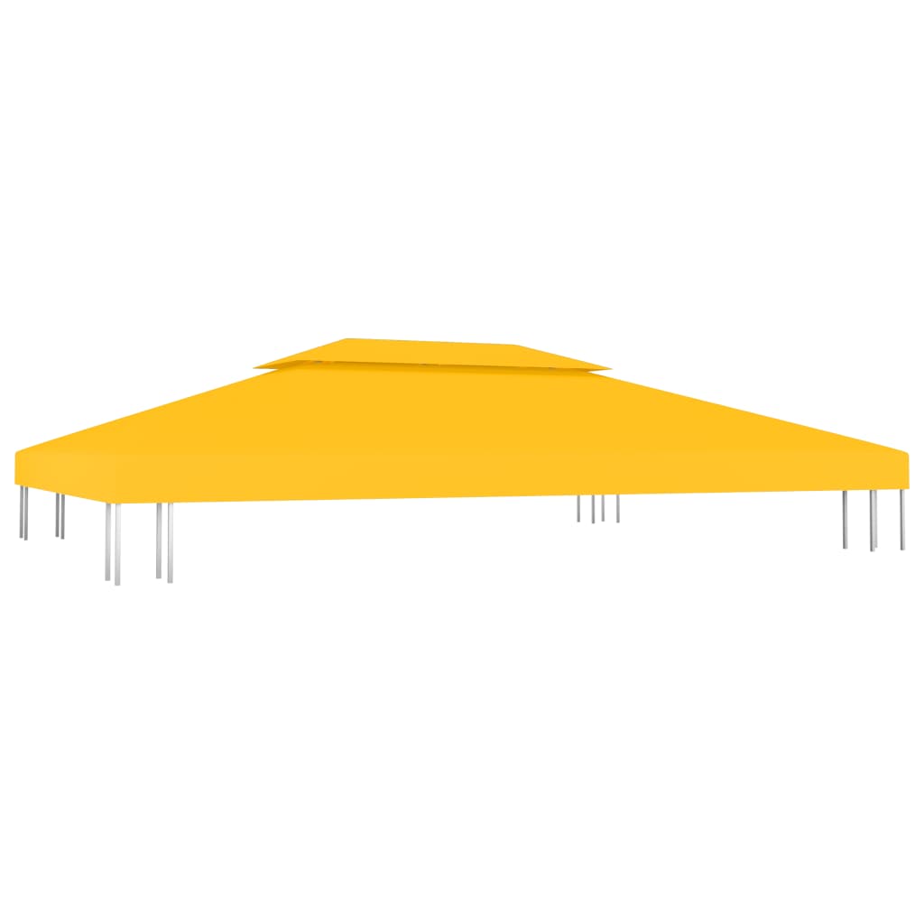 Copertura Superiore per Gazebo a 2 Strati 310 g/m² 4x3 m Gialla