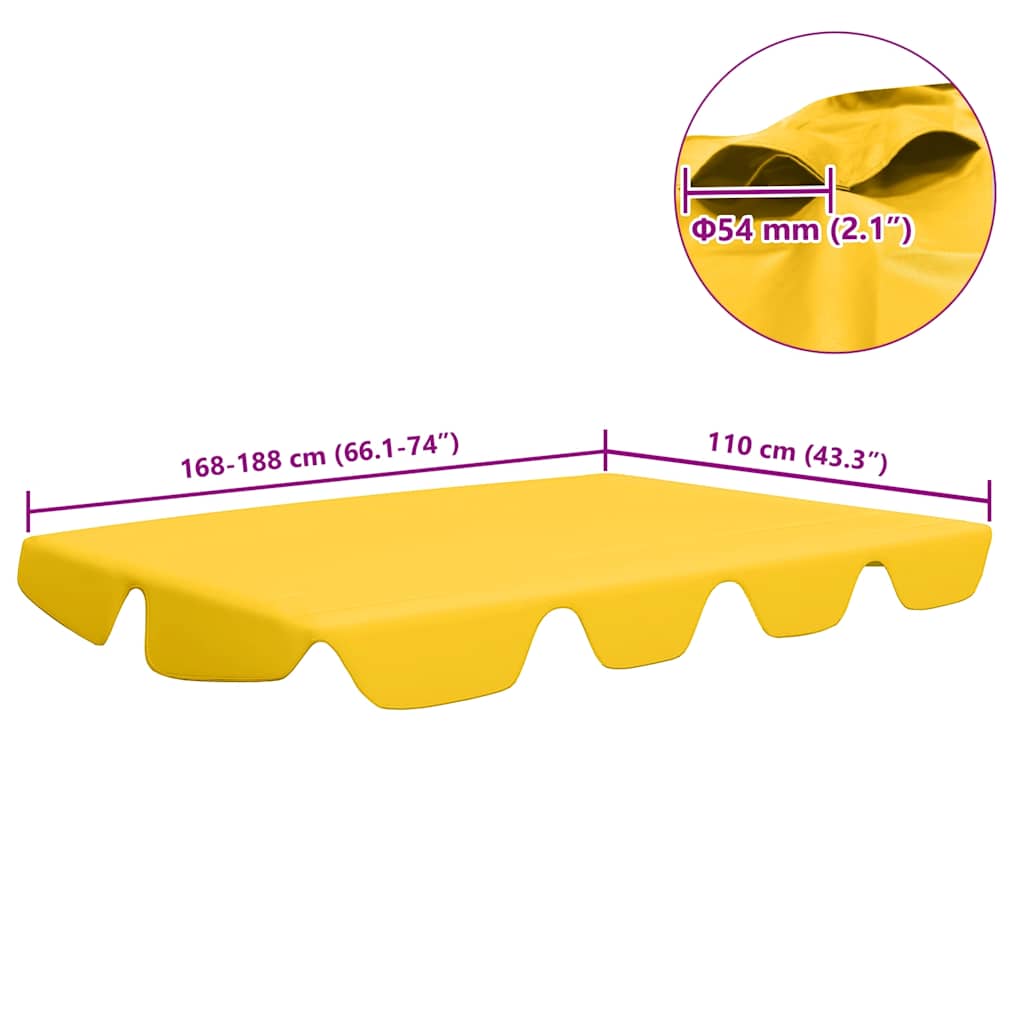 Baldacchino per Dondolo Giardino Giallo 188/168x145/110 cm