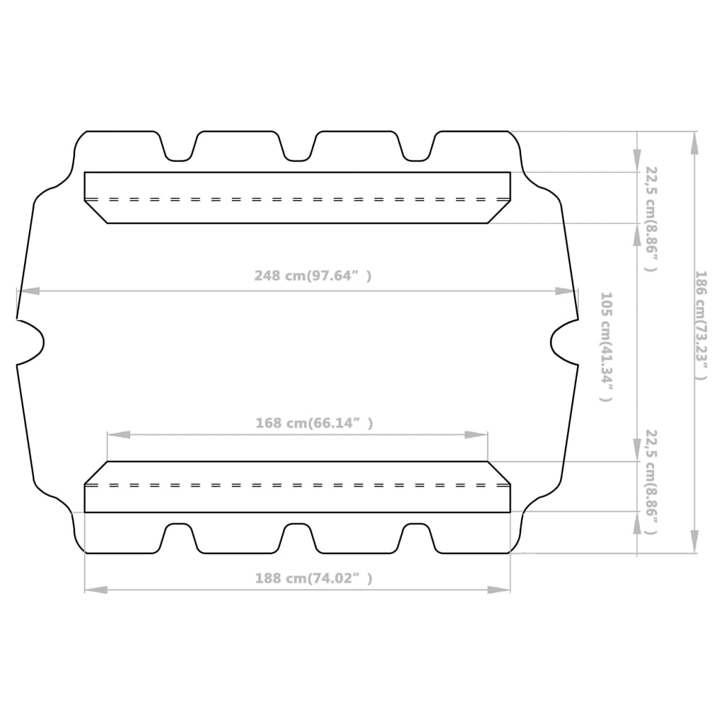 Baldacchino per Dondolo Giardino Bianco 188/168x145/110 cm
