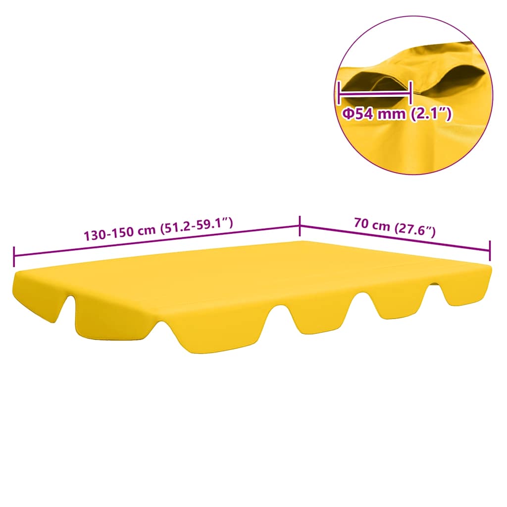 Baldacchino per Dondolo Giardino Giallo 150/130x105/70 cm