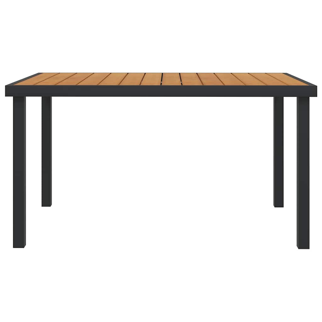 Tavolo da Giardino Marrone 140x90x74 cm in Alluminio e WPC