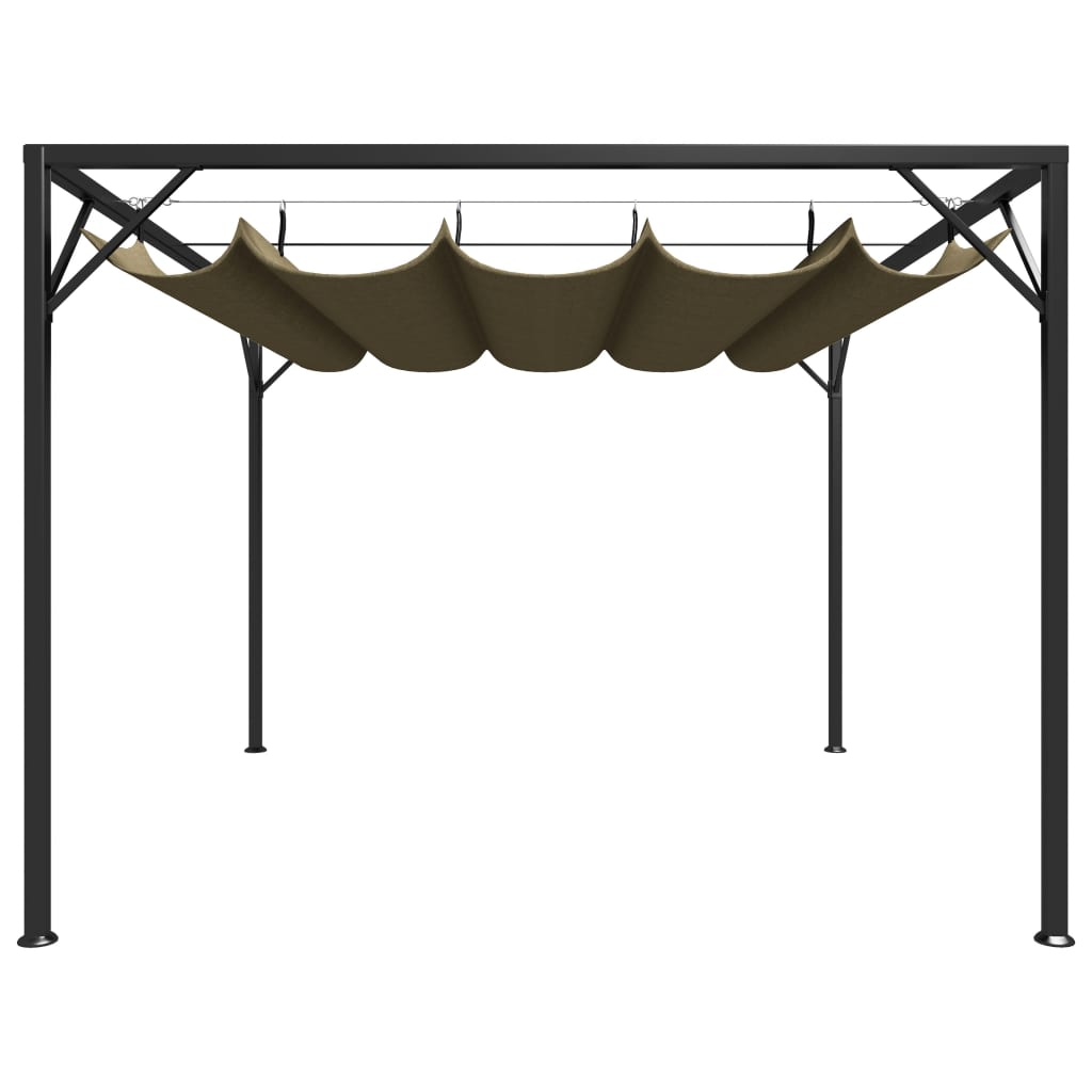 Gazebo da Giardino con Tetto Retrattile 3x3 m Talpa 180 g/m²
