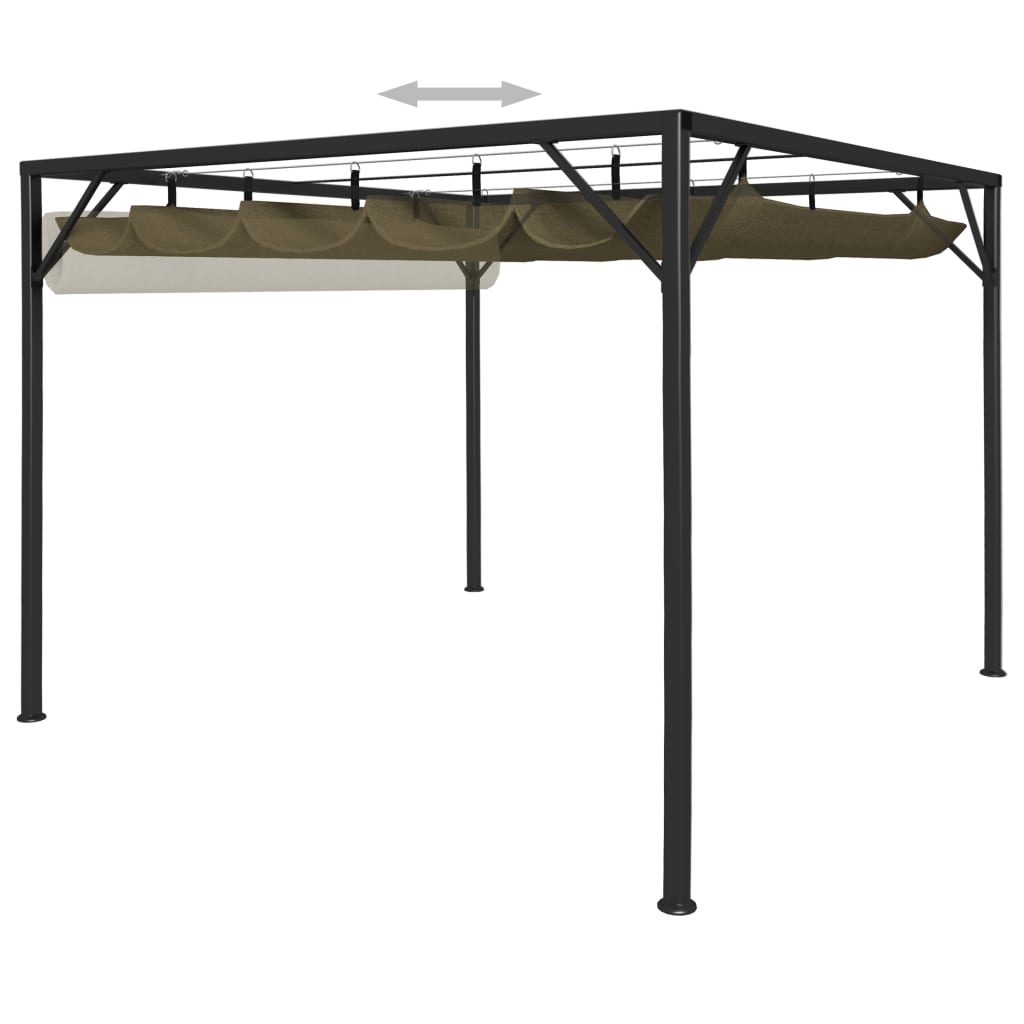 Gazebo da Giardino con Tetto Retrattile 3x3 m Talpa 180 g/m²