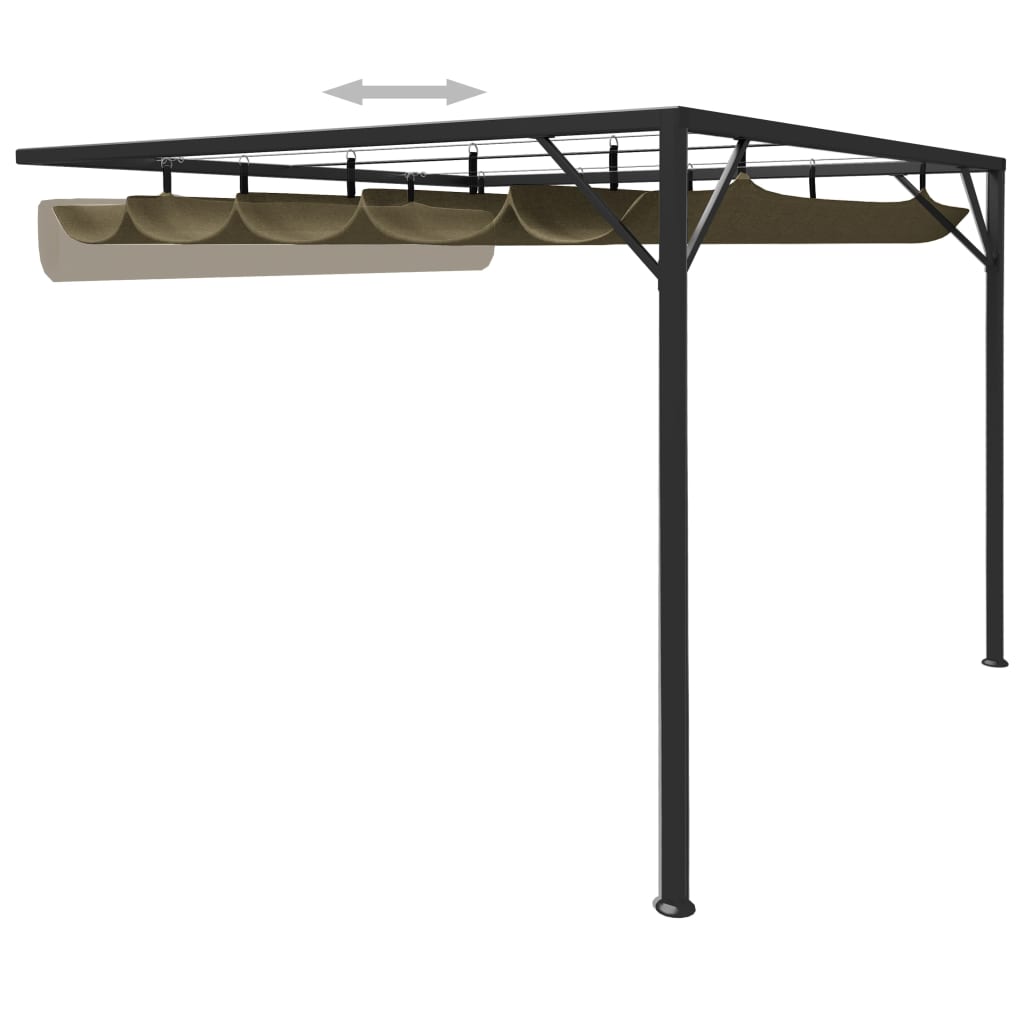 Gazebo da Giardino con Tetto Retrattile 3x3 m Talpa 180 g/m²