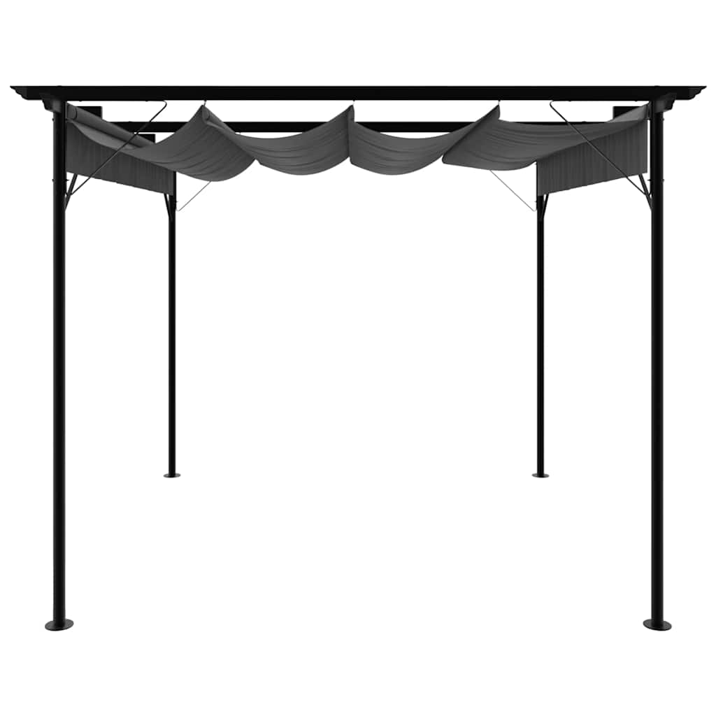 Pergola con Tetto Retrattile Antracite 3x3m in Acciaio 180 g/m²