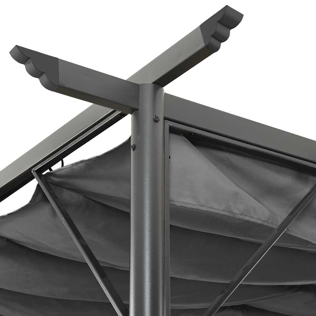 Pergola con Tetto Retrattile Antracite 3x3m in Acciaio 180 g/m²