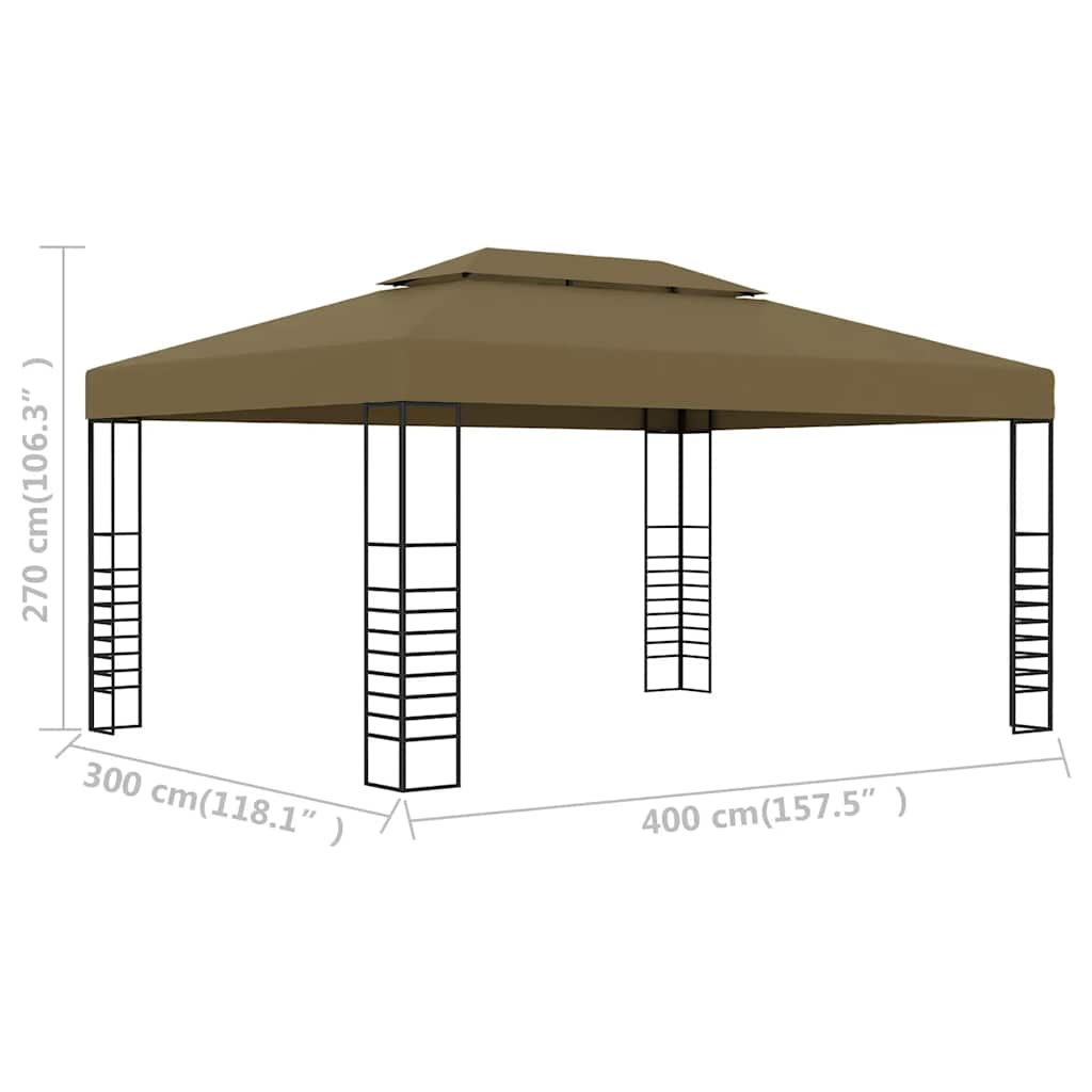 Gazebo 3x4 m Grigio Talpa 180 g/m²