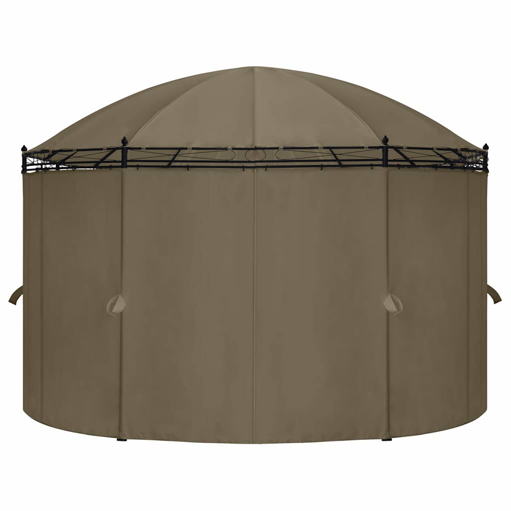 Gazebo con Tende 520x349x255 cm Grigio Talpa 180 g/m²