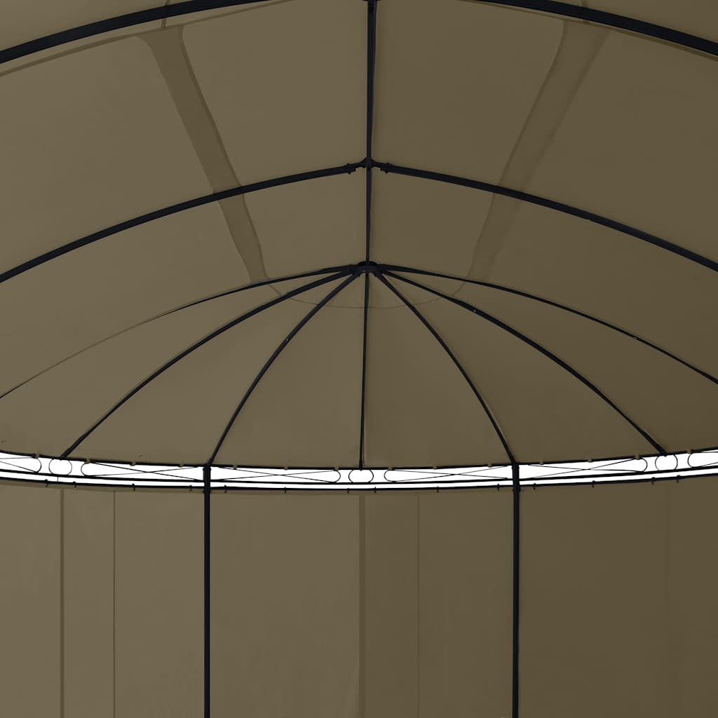 Gazebo con Tende 520x349x255 cm Grigio Talpa 180 g/m²