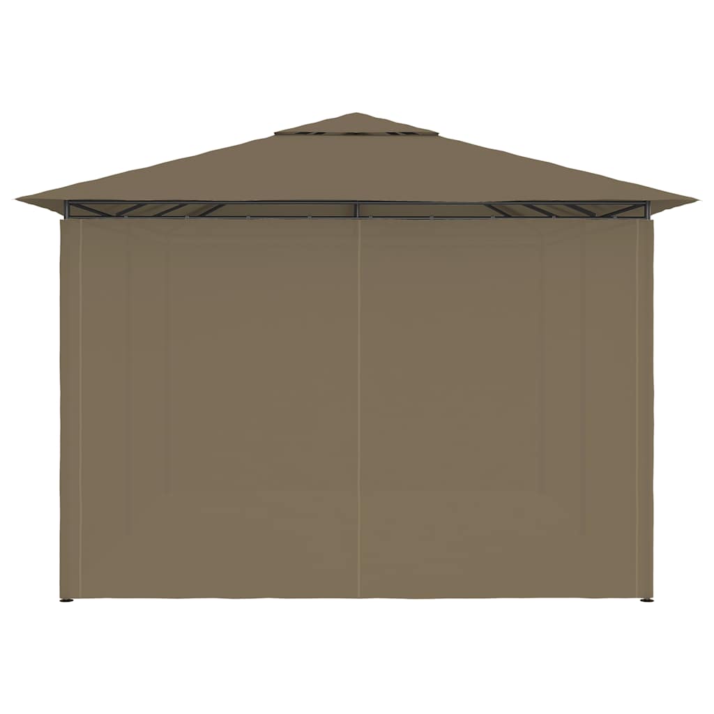 Gazebo da Giardino con Tende 4x3 m Grigio Talpa 180 g/m²