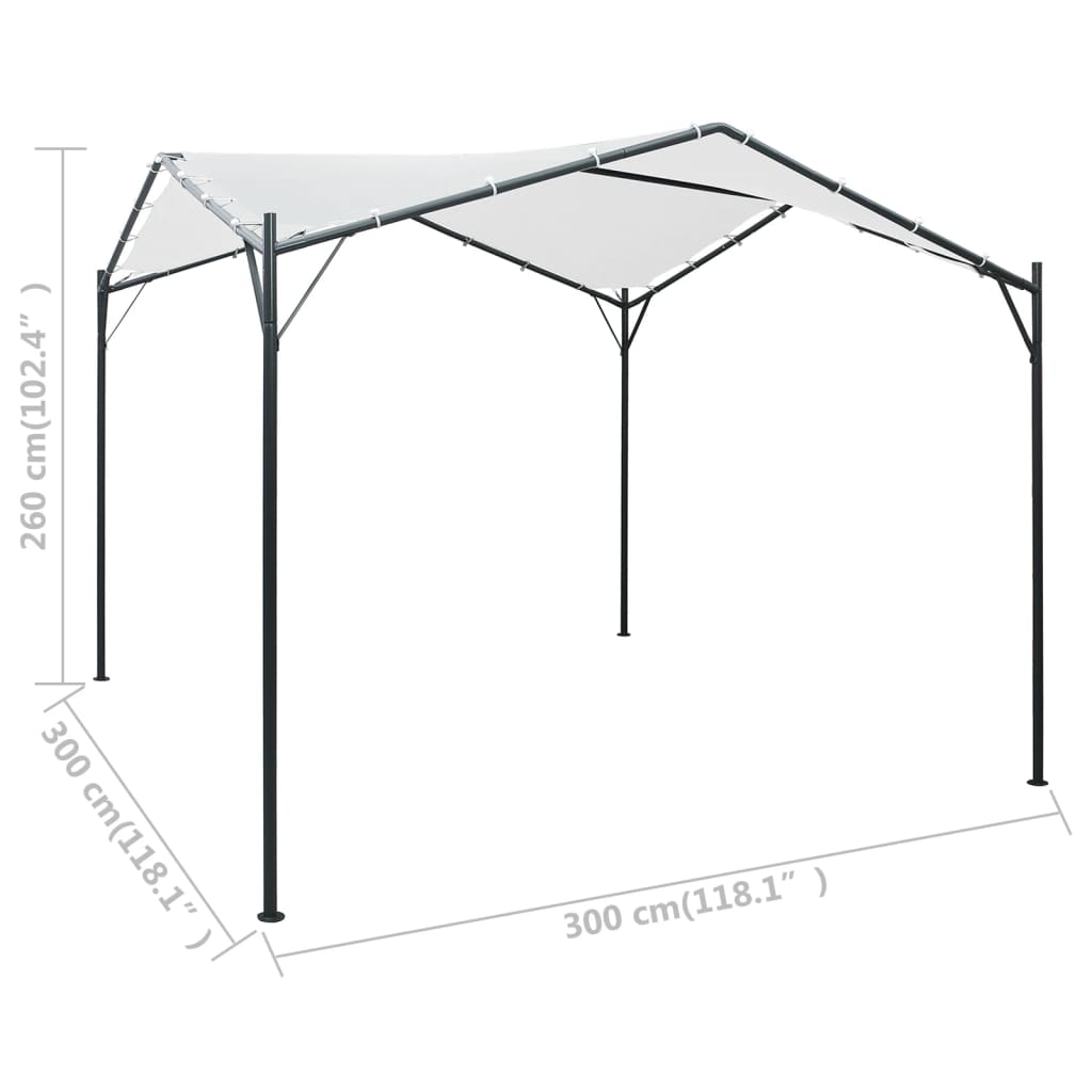 Gazebo da Giardino 3x3x2,6 m Bianco 180 g/m²