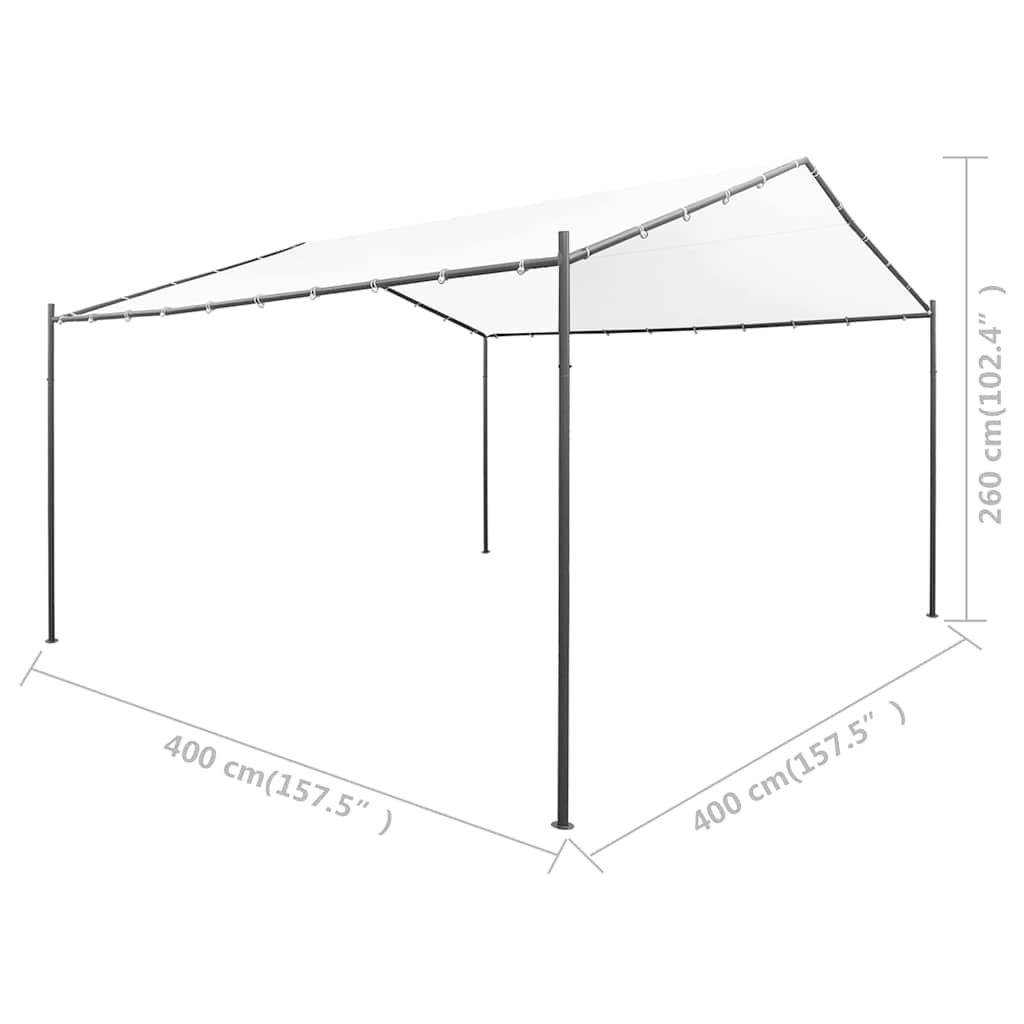 Gazebo da Giardino 400x400x260 cm Bianco 180 g/m²