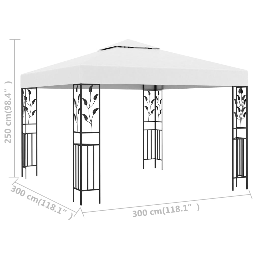 Gazebo 3x3 m Bianco 180 g/m²