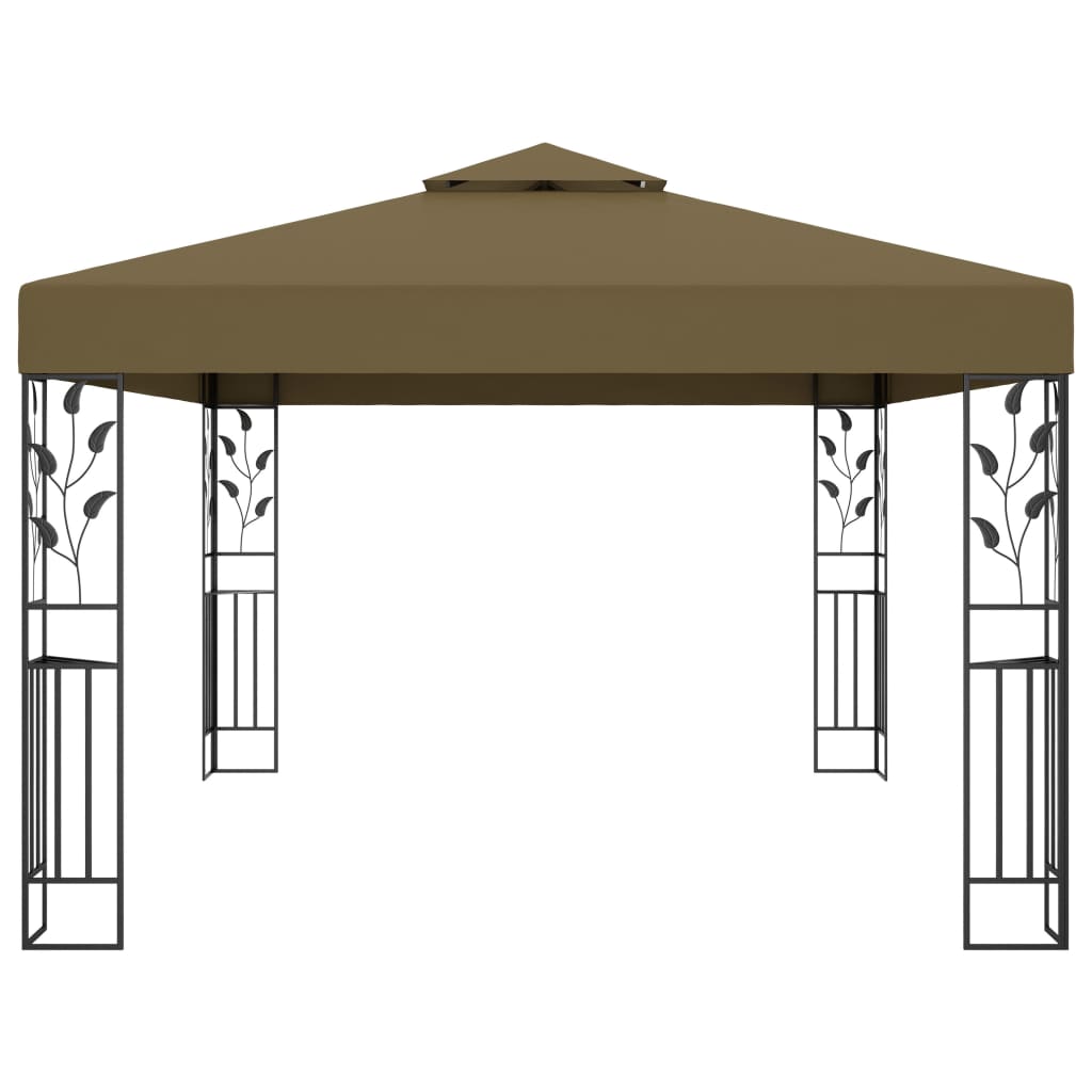 Gazebo con Tetto Doppio 3x4 m Grigio Talpa 180 g/m²