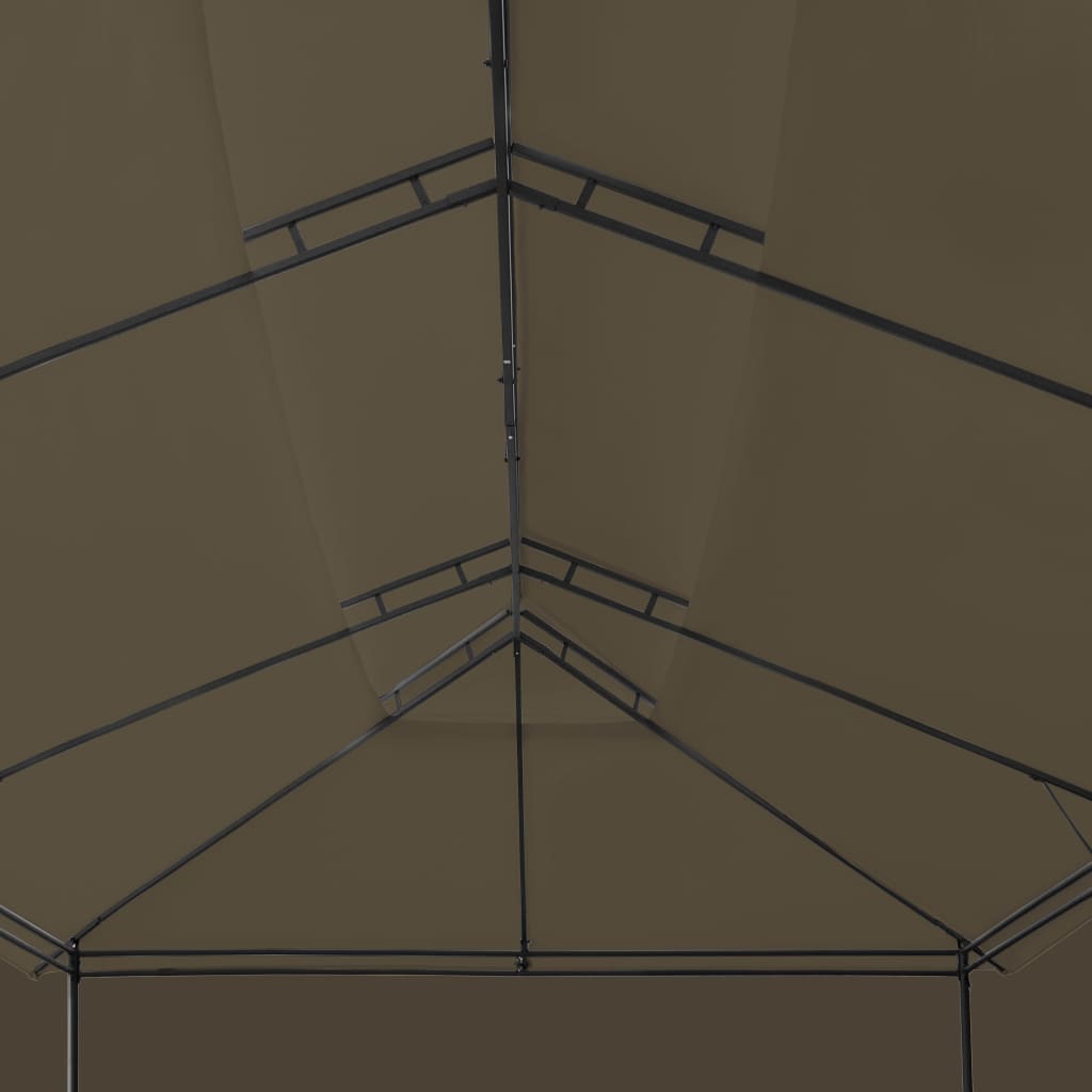 Gazebo con Tende 600x298x270 cm Grigio Talpa 180 g/m²