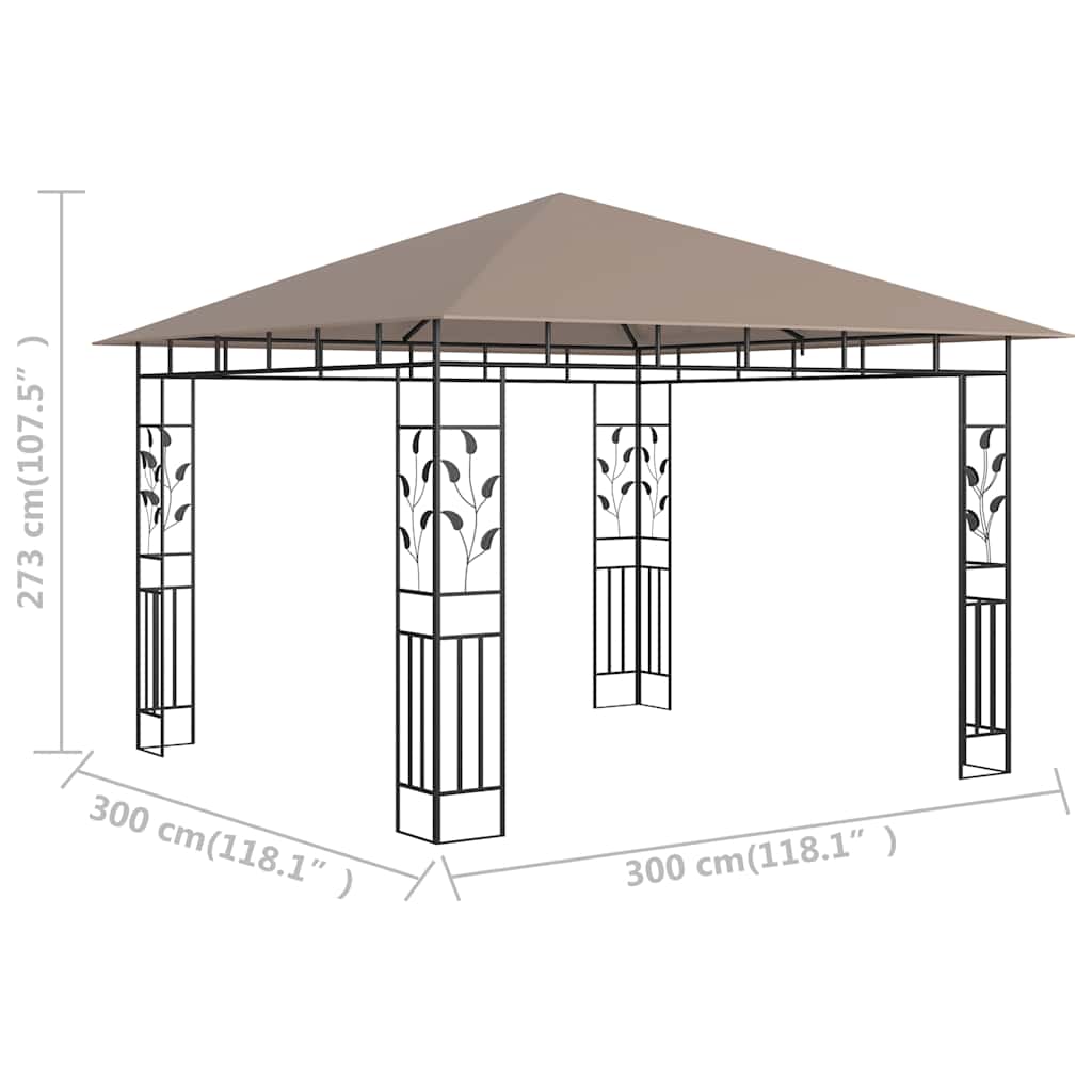 Gazebo con Zanzariera 3x3x2,73 m Talpa 180 g/m²