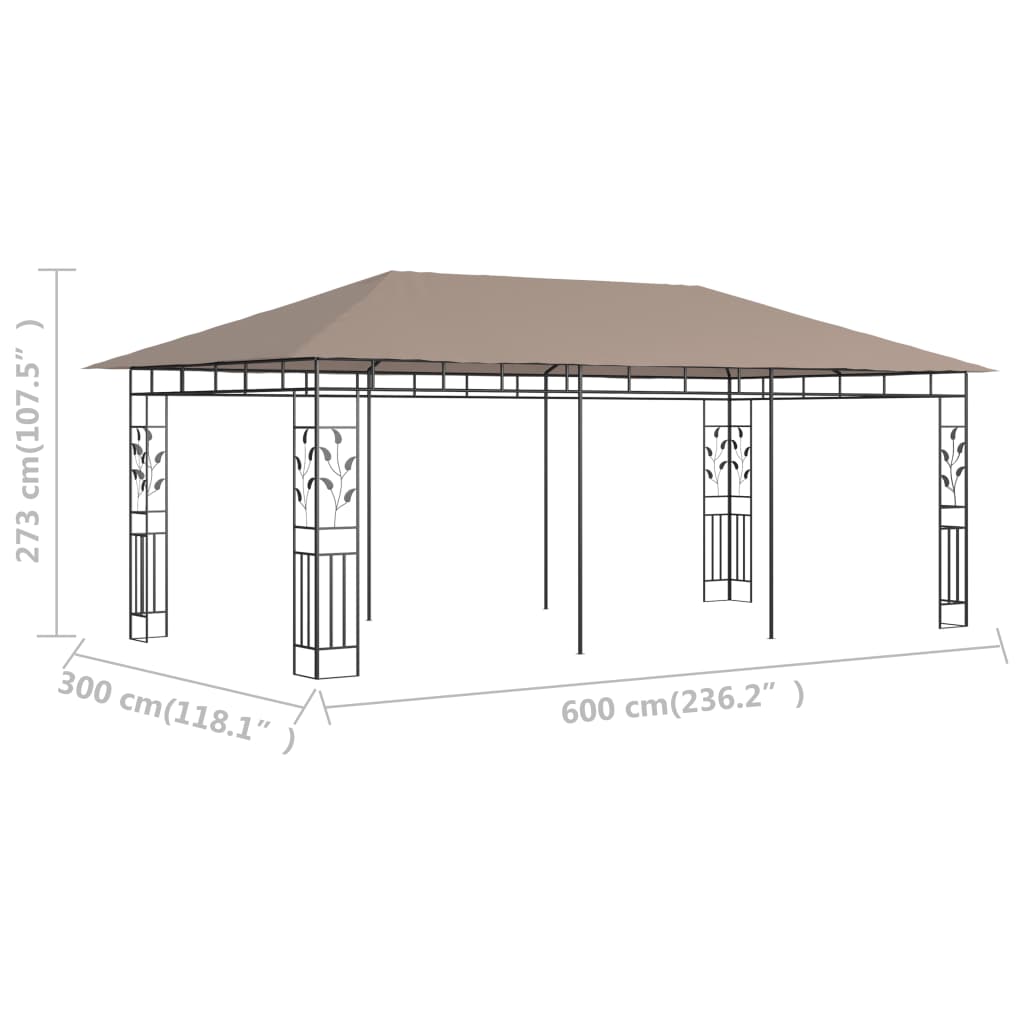 Gazebo con Zanzariera 6x3x2,73 m Talpa 180 g/m²