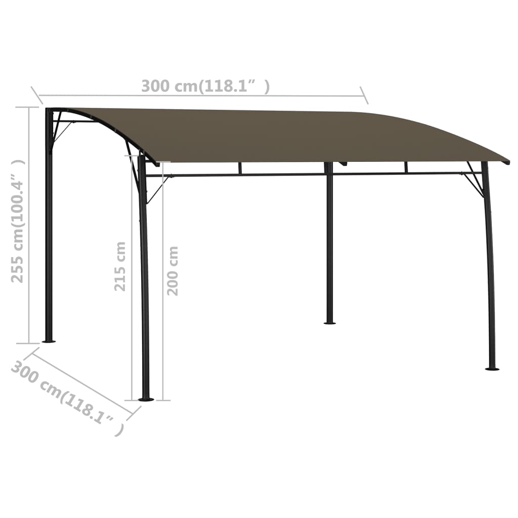 Ombrelloni da sole 3 x 3 x 2,55 m Tortora